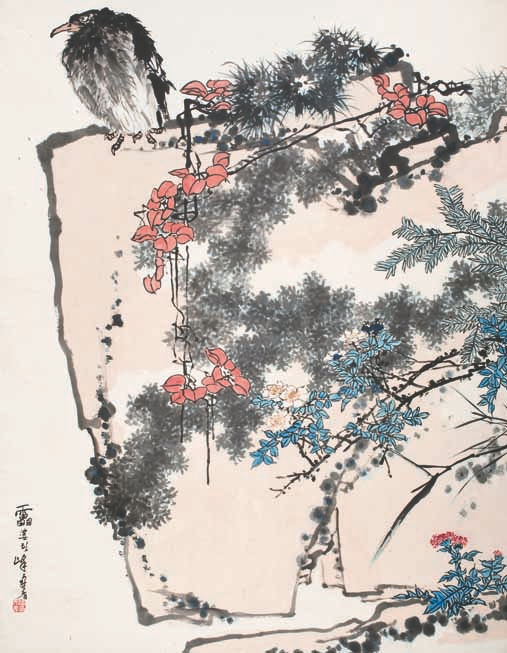 潘天壽 鷹石山花圖 成交價(jià)：RMB 279,450,000.jpg